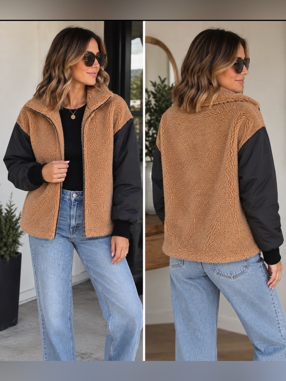 SHERPA/TEDDY BEAR JACKET SIZE SMALL